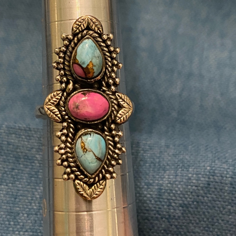 Silver and Turquoise Statement Ring